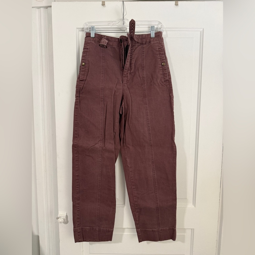 Madewell Women's Burgundy Cropped Pants